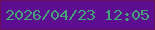 文字の大きさ：4、枠の色：680f59、背景の色：5d0d8f、文字の色：45a27a 無料ブログパーツのブログ時計