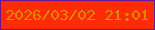 文字の大きさ：5、枠の色：681693、背景の色：fd2c07、文字の色：db870a 無料ブログパーツのブログ時計