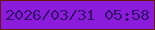 文字の大きさ：1、枠の色：68170d、背景の色：8c1bdb、文字の色：331269 無料ブログパーツのブログ時計