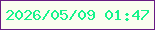 文字の大きさ：5、枠の色：681b83、背景の色：fafdef、文字の色：15f48b 無料ブログパーツのブログ時計