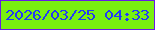 文字の大きさ：4、枠の色：681be6、背景の色：79f010、文字の色：223af5 無料ブログパーツのブログ時計