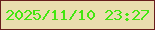 文字の大きさ：1、枠の色：681d1c、背景の色：eaddae、文字の色：43e610 無料ブログパーツのブログ時計