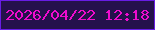 文字の大きさ：4、枠の色：681de3、背景の色：25114b、文字の色：ef0cce 無料ブログパーツのブログ時計