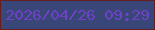 文字の大きさ：3、枠の色：681e20、背景の色：384678、文字の色：6e41c6 無料ブログパーツのブログ時計