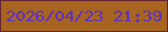 文字の大きさ：5、枠の色：682436、背景の色：a66420、文字の色：5d2fc9 無料ブログパーツのブログ時計