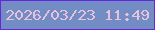 文字の大きさ：5、枠の色：6824de、背景の色：718dc4、文字の色：e9c0dd 無料ブログパーツのブログ時計
