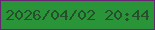 文字の大きさ：3、枠の色：682672、背景の色：299538、文字の色：264f2e 無料ブログパーツのブログ時計