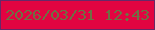 文字の大きさ：4、枠の色：682868、背景の色：e20441、文字の色：6e7043 無料ブログパーツのブログ時計