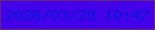 文字の大きさ：5、枠の色：68286d、背景の色：4402ea、文字の色：0a16d4 無料ブログパーツのブログ時計