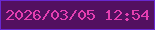 文字の大きさ：3、枠の色：6828d0、背景の色：531060、文字の色：e43eb1 無料ブログパーツのブログ時計