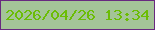 文字の大きさ：3、枠の色：68297f、背景の色：a4c498、文字の色：6bbd05 無料ブログパーツのブログ時計