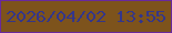文字の大きさ：4、枠の色：68299d、背景の色：7d531c、文字の色：34368a 無料ブログパーツのブログ時計