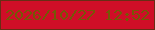 文字の大きさ：1、枠の色：682d15、背景の色：cf0e27、文字の色：755806 無料ブログパーツのブログ時計