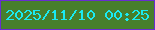 文字の大きさ：2、枠の色：682dd1、背景の色：477f2d、文字の色：1aebf1 無料ブログパーツのブログ時計