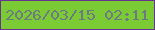 文字の大きさ：3、枠の色：683291、背景の色：7bcb34、文字の色：6e7981 無料ブログパーツのブログ時計