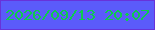 文字の大きさ：3、枠の色：6832d9、背景の色：5b5bfa、文字の色：0ecb4d 無料ブログパーツのブログ時計