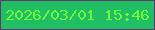 文字の大きさ：5、枠の色：683573、背景の色：20bf64、文字の色：70f63a 無料ブログパーツのブログ時計