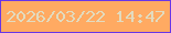 文字の大きさ：4、枠の色：6836e7、背景の色：ffaa62、文字の色：e2dbbf 無料ブログパーツのブログ時計