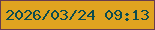 文字の大きさ：3、枠の色：683b4f、背景の色：e0a320、文字の色：0d4c4f 無料ブログパーツのブログ時計