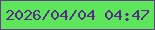 文字の大きさ：4、枠の色：683c89、背景の色：5de65c、文字の色：582d88 無料ブログパーツのブログ時計