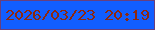 文字の大きさ：4、枠の色：683f7d、背景の色：115eff、文字の色：8d280e 無料ブログパーツのブログ時計
