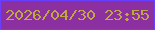 文字の大きさ：2、枠の色：683ffd、背景の色：8c2fa1、文字の色：bfa843 無料ブログパーツのブログ時計