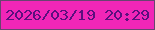 文字の大きさ：4、枠の色：684470、背景の色：f126b7、文字の色：5c0f7e 無料ブログパーツのブログ時計