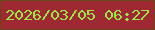 文字の大きさ：4、枠の色：684615、背景の色：9f2932、文字の色：9de648 無料ブログパーツのブログ時計