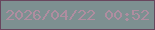 文字の大きさ：1、枠の色：68465e、背景の色：7d9091、文字の色：af8da0 無料ブログパーツのブログ時計