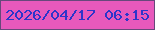 文字の大きさ：2、枠の色：68487b、背景の色：e859bc、文字の色：2d35ca 無料ブログパーツのブログ時計