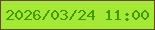文字の大きさ：1、枠の色：68490f、背景の色：a3e935、文字の色：419b06 無料ブログパーツのブログ時計