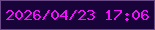 文字の大きさ：1、枠の色：684985、背景の色：190439、文字の色：f30dfa 無料ブログパーツのブログ時計
