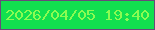 文字の大きさ：1、枠の色：684a7a、背景の色：11e04f、文字の色：8bfb52 無料ブログパーツのブログ時計