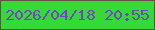 文字の大きさ：4、枠の色：684d4b、背景の色：34da35、文字の色：7148bc 無料ブログパーツのブログ時計