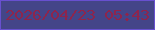 文字の大きさ：3、枠の色：6850cf、背景の色：444588、文字の色：8d254d 無料ブログパーツのブログ時計