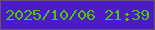 文字の大きさ：4、枠の色：685175、背景の色：4b1bc6、文字の色：4cc901 無料ブログパーツのブログ時計
