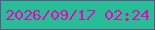 文字の大きさ：4、枠の色：685188、背景の色：26be96、文字の色：ed02bc 無料ブログパーツのブログ時計