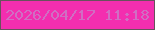 文字の大きさ：1、枠の色：68525c、背景の色：f32eaf、文字の色：d06ec3 無料ブログパーツのブログ時計