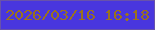 文字の大きさ：2、枠の色：6852aa、背景の色：4936de、文字の色：9a721d 無料ブログパーツのブログ時計