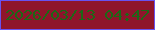 文字の大きさ：5、枠の色：6852f0、背景の色：8f152b、文字の色：1d6816 無料ブログパーツのブログ時計