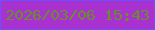 文字の大きさ：2、枠の色：6852fe、背景の色：a931cf、文字の色：67902a 無料ブログパーツのブログ時計