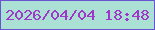 文字の大きさ：1、枠の色：6853d1、背景の色：abe0d5、文字の色：9f37c9 無料ブログパーツのブログ時計