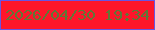文字の大きさ：5、枠の色：6855e3、背景の色：fe162a、文字の色：607836 無料ブログパーツのブログ時計