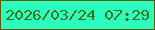 文字の大きさ：3、枠の色：68560b、背景の色：2cfebf、文字の色：40711d 無料ブログパーツのブログ時計