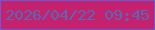 文字の大きさ：5、枠の色：6859d5、背景の色：c4216f、文字の色：5769b5 無料ブログパーツのブログ時計