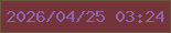 文字の大きさ：2、枠の色：685b39、背景の色：753439、文字の色：8f64b0 無料ブログパーツのブログ時計