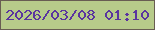文字の大きさ：3、枠の色：685d52、背景の色：b7cb8a、文字の色：5a349f 無料ブログパーツのブログ時計