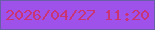文字の大きさ：3、枠の色：6860a7、背景の色：9f52e9、文字の色：c83474 無料ブログパーツのブログ時計