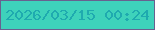 文字の大きさ：1、枠の色：68618f、背景の色：3ed2bb、文字の色：1faaaf 無料ブログパーツのブログ時計