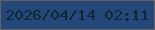 文字の大きさ：2、枠の色：686262、背景の色：25487a、文字の色：0d2835 無料ブログパーツのブログ時計
